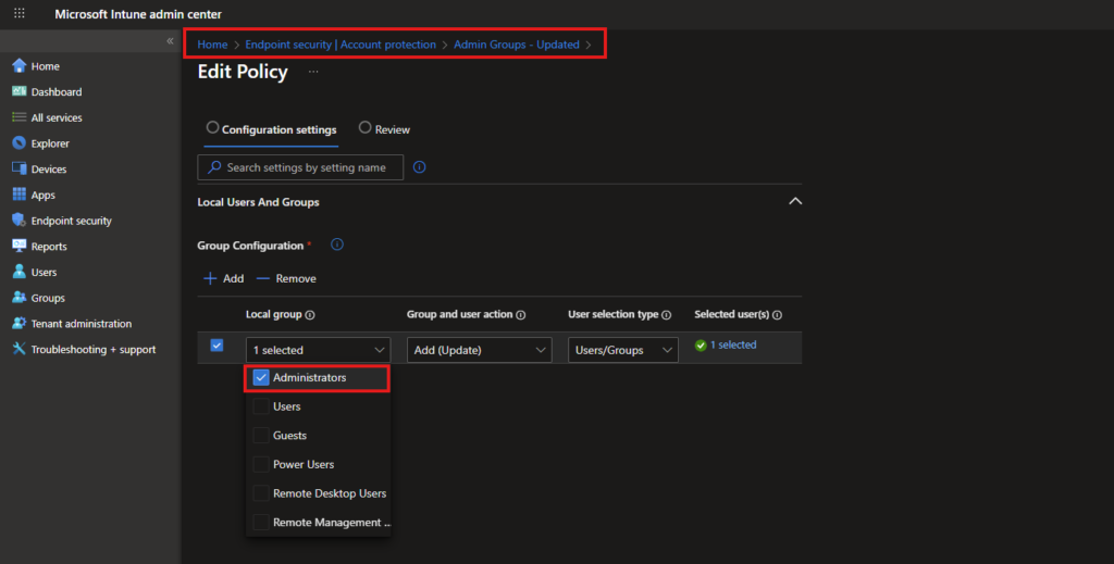 How to Replace Local Admin Accounts with Group-Based Membership in Microsoft Intune