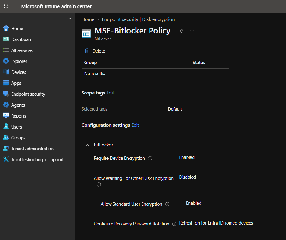 BitLocker Policy