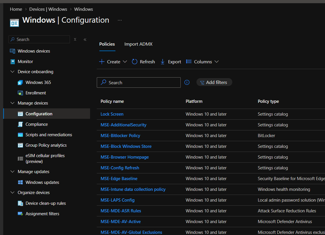 Settings Catalog Overview