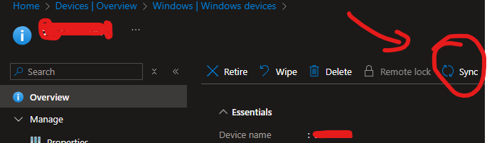 sync intune